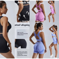 Жіночий спортивний костюм для фітнесу йоги, топ та шорти, пʼять кольорів S/M 45-65 кг